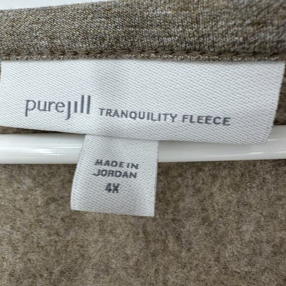 Pure Jill Tranquility Fleece Pullover Womens 4X Brown Oversized Soft Top Cozy - Picture 3 of 9